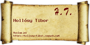 Hollósy Tibor névjegykártya